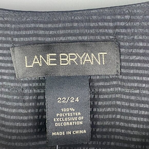 Lane Bryant Blouse Sz 22/24 Popover Embellished 3/4 Balloon Sleeve Elastic Waist - Picture 4 of 10